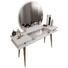 Penteadeira Diana Com 2 Gavetas Porta de Vidro e Nichos Penteadeira Diana Com 2 Gavetas Porta de Vidro e Nichos