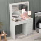 Penteadeira Ditália 4 Gavetas c/tampo de vidro PE-120 Cozy Penteadeira Ditália 4 Gavetas c/tampo de vidro PE-120 Cozy