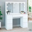 Penteadeira Ditália 7 Gav. PE-80 Branco c/ Kit Luz Camarim Penteadeira Ditália 7 Gav. PE-80 Branco c/ Kit Luz Camarim