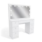 Penteadeira Ditália 7 Gavetas Pe-80 Branco Com Kit Luz Camarim