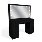 Penteadeira Ditália 7 Gavetas Pe-80 Preto Com Kit Luz Camarim