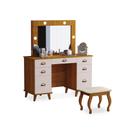 Penteadeira Feminina com Assento Melbourne Freijó Maní