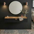 Penteadeira P/ Utensílios Beleza Suspensa 1 Porta Basculante Nicho Decoração Clássica Quarto -Lojas RPM