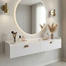 Penteadeira P/ Utensílios Beleza Suspensa 2 Portas Basculante Nicho Decoração Clássica Quarto - Lojas RPM