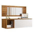 Penteadeira Para Maquiagem Jolly com Bancada Suspensa 01 Gaveta e Espelho Nature Branco - Desk Design