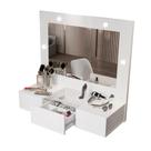 Penteadeira Sofia Camarim Com Led Suspensa Com Espelho Preta/Branco Quarto/Maquiagem/Cosmeticos Penteadeira Sofia Camarim Com Led Suspensa Com Espelho Preta/Branco Quarto/Maquiagem/Cosmeticos