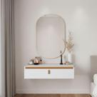 Penteadeira Suspensa Console 1 Gaveta Branco e Nature Estilo Escandinavo