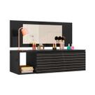 Penteadeira Suspensa Joy Com Espelho E Painel Preto Penteadeira Suspensa Joy Com Espelho E Painel Preto