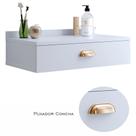 Penteadeira Suspensa Pequena Gloss Gaveta Puxador Concha Para Quarto Camarim - Branco - Lojas RPM