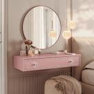 Penteadeira Suspensa Strass Gaveta C/ Divisória e Organizador Maquiagem 80cm Rose Ac - Olivar Móveis Penteadeira Suspensa Strass Gaveta C/ Divisória e Organizador Maquiagem 80cm Rose Ac - Olivar Móveis