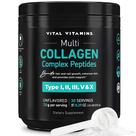 Peptídeos de colágeno em pó Vitaminas vitais 30 porções sem sabor