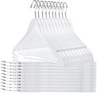 Perchas de Madera para Trajes - Juego de 20 Perchas Blancas de Alta Calidad