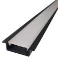 Perfil 2 Metros De Embutir Alumínio Slim P/ Duas Fitas Led Preto Perfil 2 Metros De Embutir Alumínio Slim P/ Duas Fitas Led Preto
