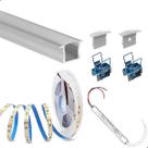 Perfil Aluminio Embutir 2m 25mm Fita Led 14w Fonte Slim Iluminação