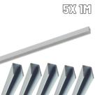Perfil de Alumínio 8mm para Fita Neon de Led Branco Embutir ou Sobrepor kit 5X 1m