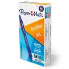 Perfil de caneta de gel Paper Mate retrátil de 0,7 mm azul, pacote com 12