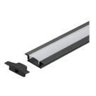 Perfil De Embutir Mdf Para Fita Led Alumínio Preto 2 Metros