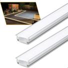 Perfil de Led Alumínio Embutir Para Solo 28x11mm Ip65 2m Piso Chão Jardim