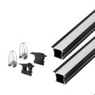 Perfil De Led De Embutir 25mm Aluminio Completo 2m Pra Gesso