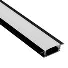 Perfil Para Fita Led Embutir 26x17mm Preto Barra C/ 1 metro
