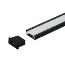 Perfil Para Fita Led Sobrepor 18x13mm Preto Barra 1 metro