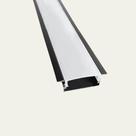 Perfil slim embutir com aba 30mm x 10mm, preto com difusor branco 1 metro agimports emb30x101mpt