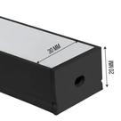 Perfil sobrepor 30mm x 20mm, preto com difusor branco 1 metros agimports sob30x201mpt