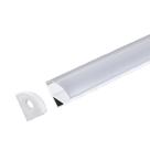 Perfil Sobrepor Canto Alumínio 15.7x15.7mm Difusor Oval 1,5m + Fita 120 LEDS/M + Fonte