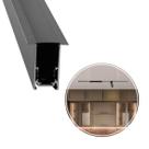 Perfil Trilho Magnético de Embutir K20 Preto 1M DS9947 Delis ST2794
