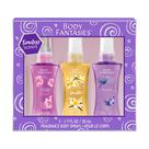 Perfume Body Spray Body Fantasies, conjunto de 3 peças de presente de Natal