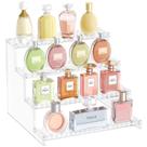 Perfume de plástico transparente Display Riser Stand Lifewit de 4 camadas