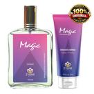 Perfume e Creme Hidratante Magic Zyone Feminino Alta Fixação Essência Parfum