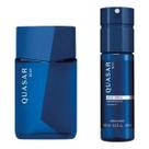 Perfume Quasar Blue Masculino 100Ml e Body Spray Desodorante Quasar Blue 100ml