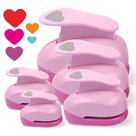 Perfurador de Papel Artesanal 5 Peças BearBoss Corações Rosa