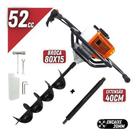 Perfurador De Solo 52cc Vulcan 2t Broca 80x15cm + Extensão