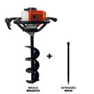 Perfurador de Solo a Gasolina 52cc 2,5HP com Broca 80x20cm e Extensão 60cm FAK520PS Carbon Fak