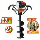 Perfurador de Solo a Gasolina 52cc Vulcan Trent VPS520 2.5hp com broca 80 x 20cm Maquina de Perfurar Chao Firme Ideal para Fazer Buraco e Estaca