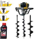 Perfurador de Solo Completo Lynus PSL517 À Gasolina 2T 52cc 1,8HP de Alta Potência, Rotação e Performance Máquina Fura Terra Profissional Com Brocas 80X10cm, 80X15cm e 80X20cm + ÓLEO TOYAMA EXTRA