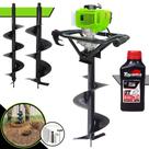 Perfurador de Solo Completo Menegotti MPS52 À Gasolina 2T 52cc 1,8HP de Alta Potência, Rotação e Performance Máquina Fura Terra Profissional Com Brocas 80X20cm, 80X25cm e 80X30cm + ÓLEO TOYAMA EXTRA