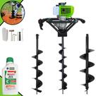 Perfurador de Solo Menegotti MPS52 À Gasolina 2T 52cc 1,8HP de Potência 9.000rpm Ideal Para Elevação de Cercas e Construção Civil Com Kit Brocas 80x10cm, 80x15cm e 80x20cm + ÓLEO STIHL