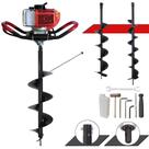 Perfurador De Solo Profissional Completo Anmax GD520-B À Gasolina 52cc 2,2HP 7.000rpm Para Construção Civil, Elevação de Cercas e Plantio de Mudas + KIT 3 Brocas 80x10cm, 80x15cm e 80x20cm