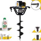 Perfurador De Solo Profissional Completo Lynus PSL-517 À Gasolina 2T 52cc 1,8HP 9.000rpm Para Construção Civil, Elevação de Cercas e Plantio de Mudas + Broca 80x20cm + ÓLEO STIHL