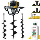 Perfurador de Solo Profissional Lynus PSL517 À Gasolina Motor 2T 52cc 1,8HP 9.000rpm de Alta Performance Com Empunhadura Ergonômica + Brocas 80x10cm, 80x15cm e 80x20cm + ÓLEO STIHL 2T