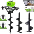 Perfurador de Solo Profissional Menegotti MPS52 À Gasolina 2T 52cc 1,8HP 9.000rpm Alta Potência, Rotação e Performance Com Ignição CDI e Empunhadura Ergonômica + KIT Brocas 80X20cm, 80X25cm e 80X30cm