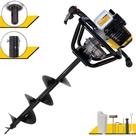 Perfurador Perfuratriz de Solo À Gasolina Lynus PSL-517 52cc 1,8HP 2T 9.000rpm Profissional Para Construção Civil, Reflorestamento e Elevação de Cercas Com Broca 80x20cm