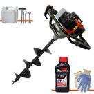 Perfurador Trado À Gasolina Vant VPS52 52cc 2HP 6.500rpm Motor 2T Máquina Fura Terra Profissional Com Broca 80x20cm + ÓLEO TOYAMA