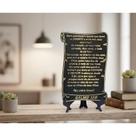 Pergaminho com Suporte Oração Pai Nosso Salmos 91 Placa Decorativa Altar Mesa Sala