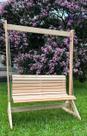 Pérgola com banco balanço para jardim de madeira Eucalipto natural 1,70x1,0 metro - Modelo Tannat