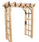 Pergolado para jardim com treliça lateral de madeira Pinus tratado 1,75x0,90 metros - Modelo Pinot Noir
