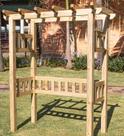 Pergolado para jardim de madeira Pinus tratado 1,75x0,90 metros - Modelo Riesling